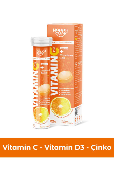 Vitamin C Plus 20 Efervesan Tablet (C Vitamini, Çinko, D3 Vitamini) - 1