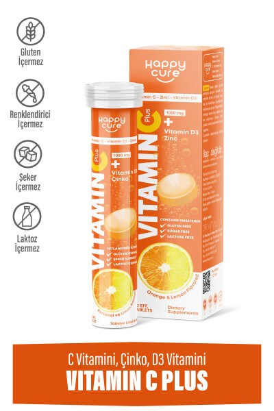 Vitamin C Plus 20 Efervesan Tablet (C Vitamini, Sink, D3 Vitamini) - 5