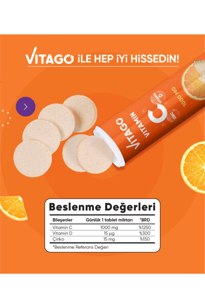 Vitamin C Vitamin D Çinko 20'li Tablet - 3