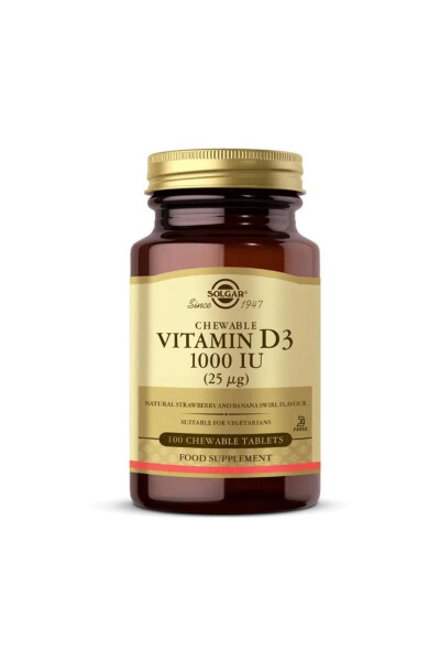 Vitamin D3 1000 IU 100 Chaynaladigan Tabletkalar - 2