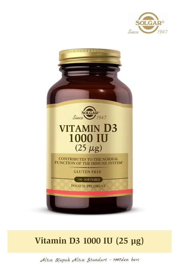 Vitamin D3 1000 IU 25 mcg 100 Softgels - 3