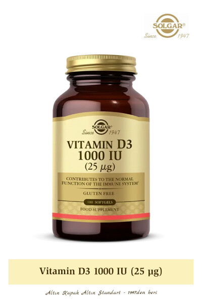 Vitamin D3 1000 IU 25 mcg 100 Yumuşak Kapsül - 1