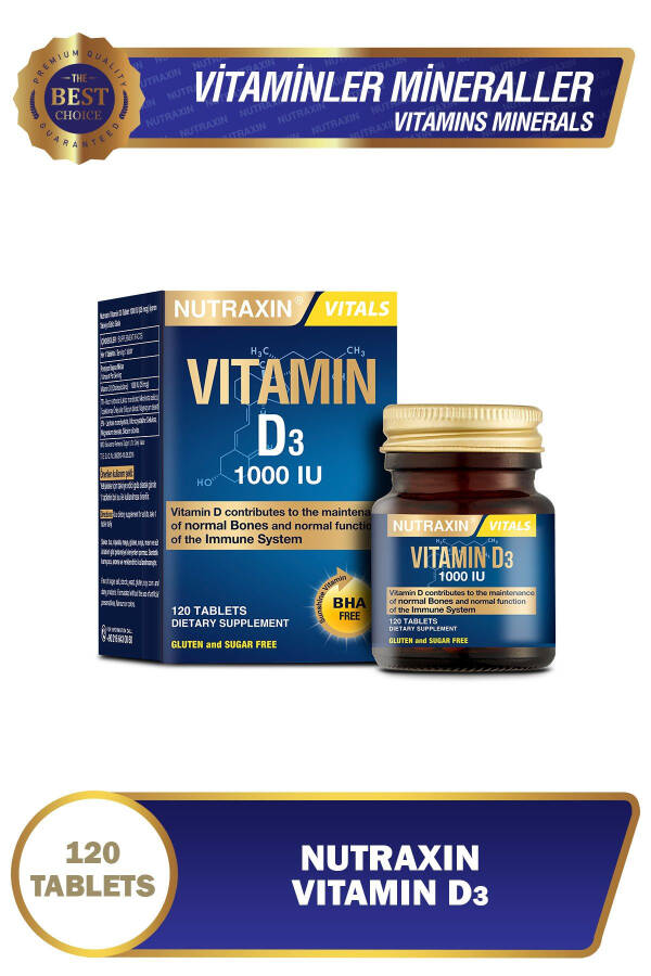 Vitamin D3 120 Tablets - 1,000 IU - 1