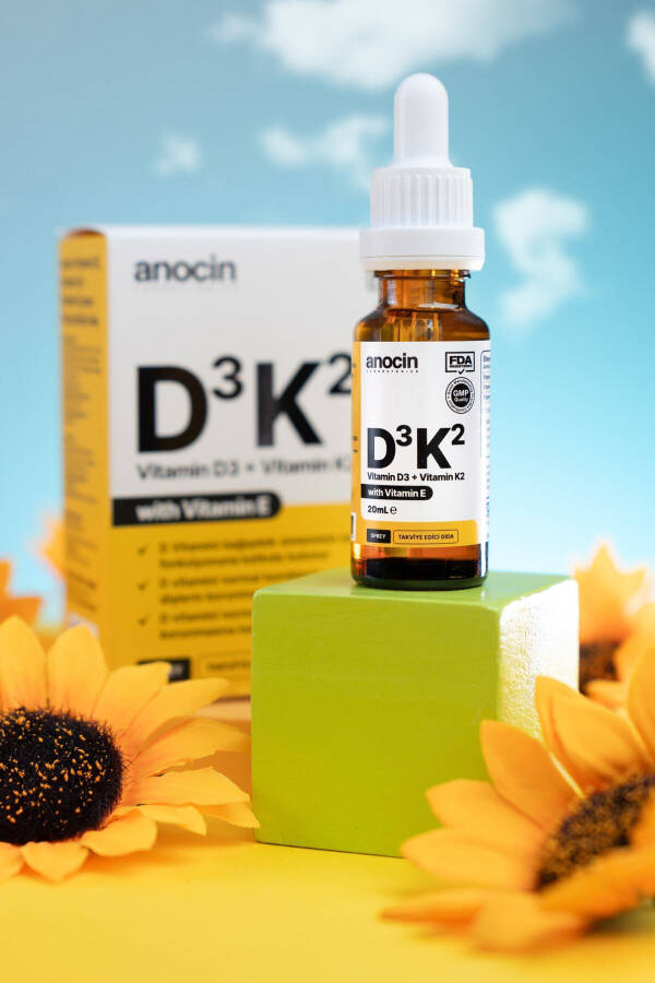 Vitamin D3 K2 E Vitamini, 1000 IU 2 mcg Damla 20 ml D3 K2 Vitamin D3k2 - 2