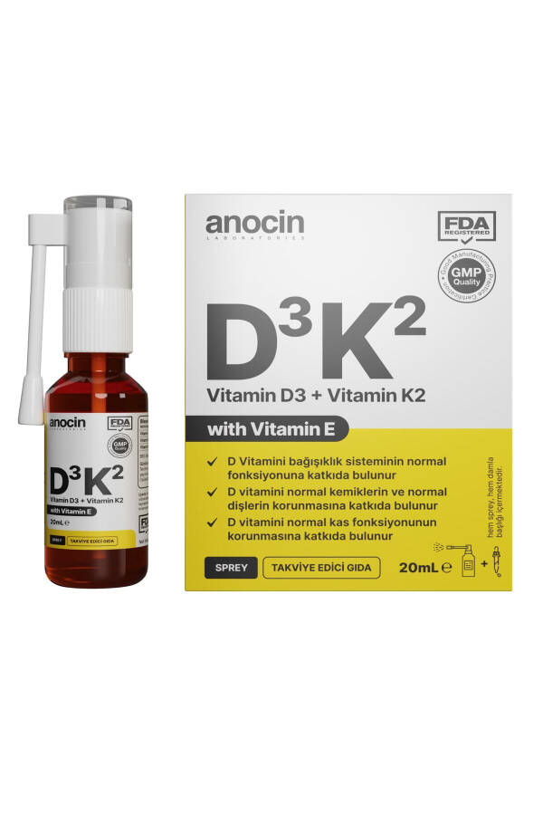 Vitamin D3 K2 E Vitamini, 1000 IU 2 mcg Tomchi 20 ml D3 K2 Vitamin D3k2 - 1