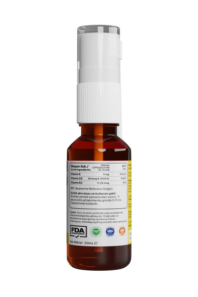 Vitamin D3 K2 Vitamin E, 1000 IU 2 mcg Drops 20 ml D3 K2 Vitamin D3k2 - 5