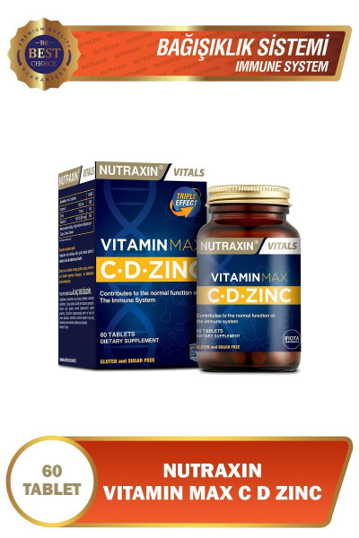 Vitamin Max C D Zinc 60 Tablets - 1