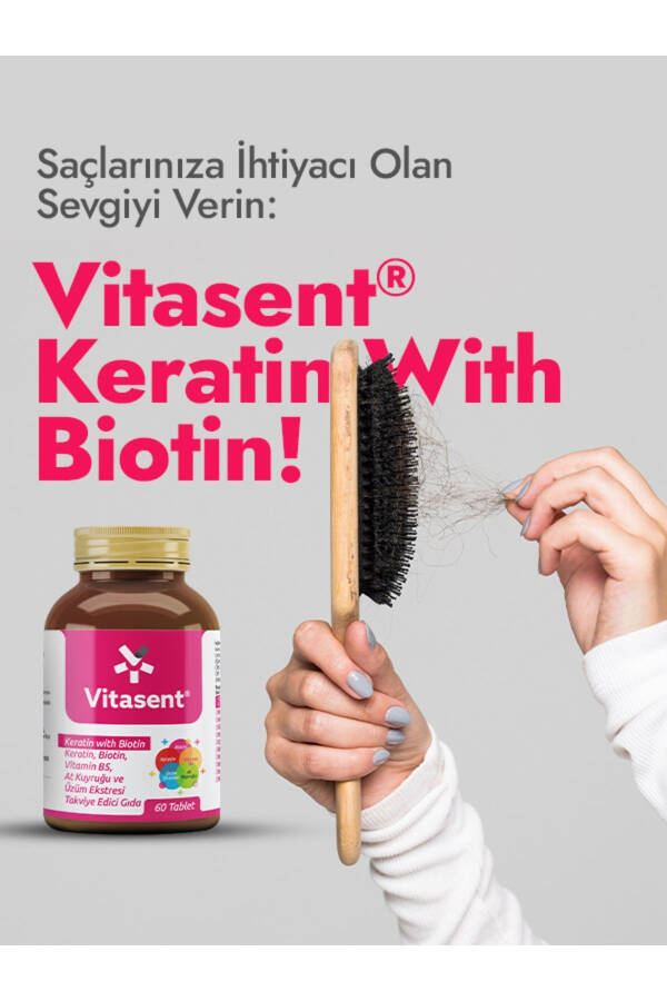 Vitasent Keratin Biotin 60 Tablets - 8