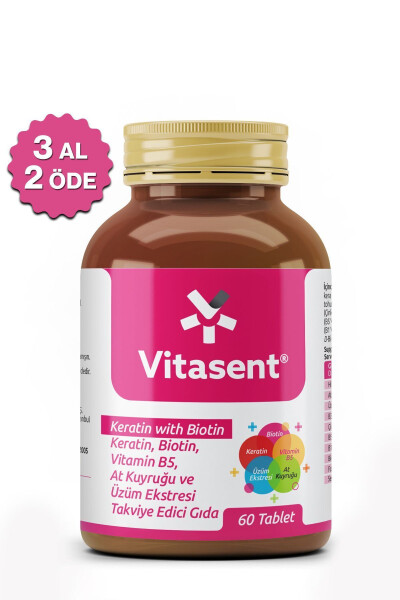 Vitasent Keratin Biotin 60 Tablets - 1