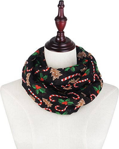 VIVIAN & VINCENT Holiday Gift Wrapped Fall Winter Soft Lightweight Sheer Infinity Christmas Scarf for Women - 5