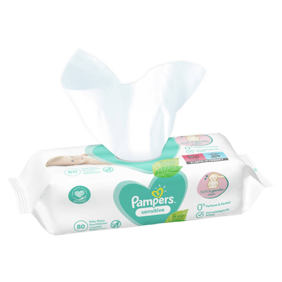 Влажные салфетки для новорожденных Prima Pampers Sensitive 80 шт. - 1