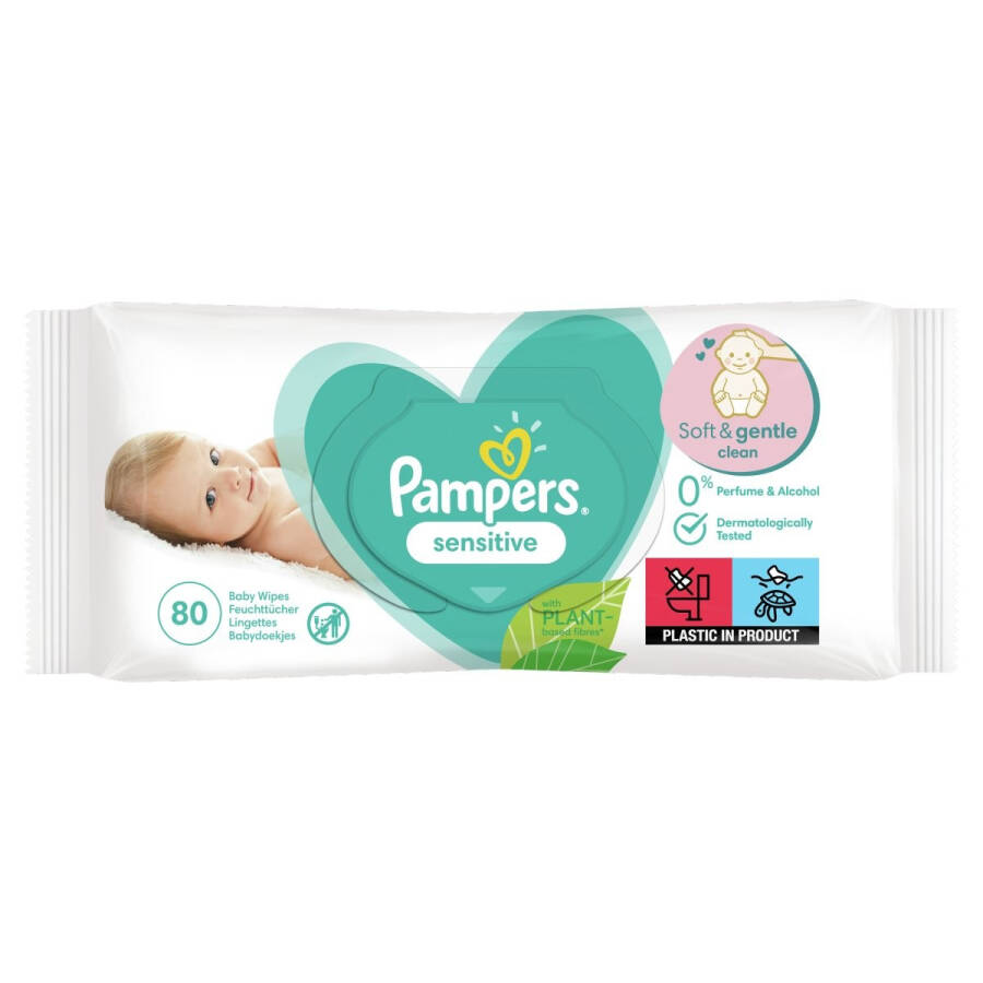 Влажные салфетки для новорожденных Prima Pampers Sensitive 80 шт. - 3