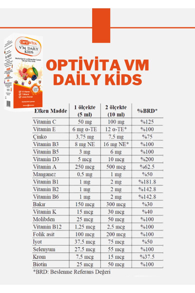 Vm Daily Kids Bolalar uchun Ko'p Vitaminli Bolalar Sharbati 150 Ml - 2