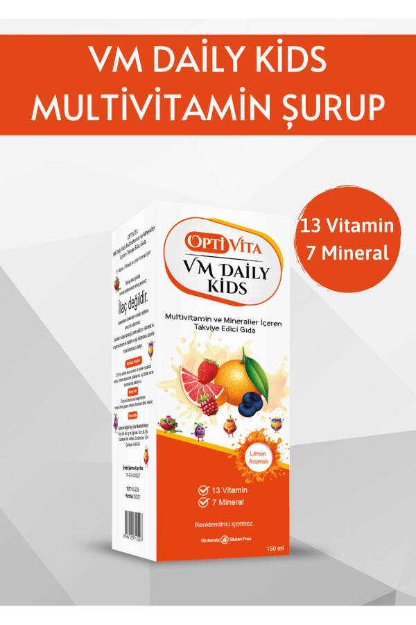 Vm Daily Kids Bolalar uchun Ko'p Vitaminli Bolalar Sharbati 150 Ml - 3