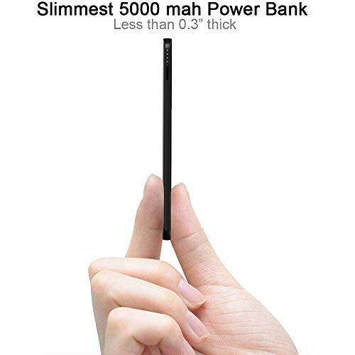 Внешний аккумулятор Attom Tech Triple USB Outputs Super Slim Power Bank Ultra Thin, 5000mAh Mini Portable Charger, с двумя USB выходами, в тонком корпусе, маленький размер, аварийное питание для телефона - 2