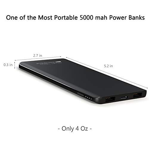 Внешний аккумулятор Attom Tech Triple USB Outputs Super Slim Power Bank Ultra Thin, 5000mAh Mini Portable Charger, с двумя USB выходами, в тонком корпусе, маленький размер, аварийное питание для телефона - 7