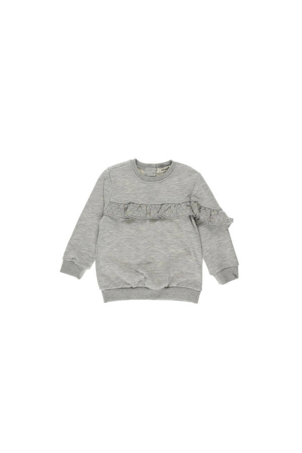 Volan Detaylı Kız Bebek Sweatshirt - 4