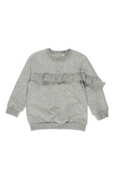 Volan Detaylı Kız Bebek Sweatshirt - 1