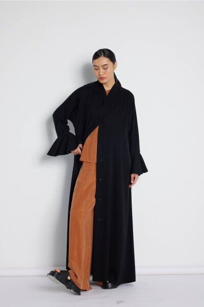 Volan Kollu Abaya Siyah - 5