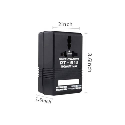 Voltage Converter, 110V to 220V Step-Up & Down Power Two-Way Conversion Voltage Converter Transformer for Travel, RV, Camping (black-100w) - 6