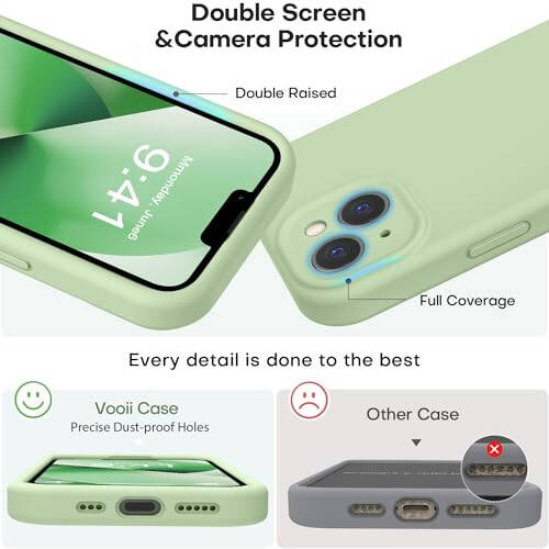 Vooii iPhone 13 Case, Liquid Silicone [Camera Protection] [Soft Anti-Scratch Microfiber Lining] - 3