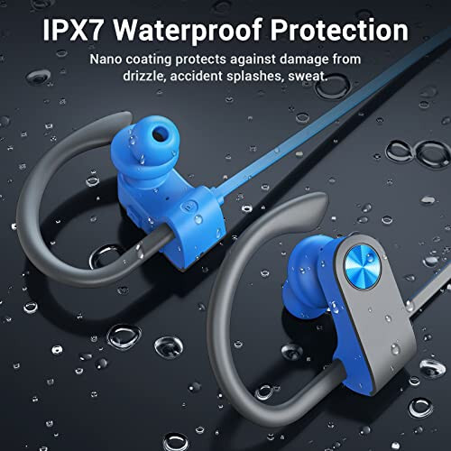 VRIFOZ Bluetooth Headphones, Bluetooth 5.3 IPX7 Waterproof Wireless Sports Earbuds for Workout Gym, 16 Hrs Playtime Running Headphones with Noise Cancelling Mic, HiFi Bass Stereo in-Ear Earphones - 6