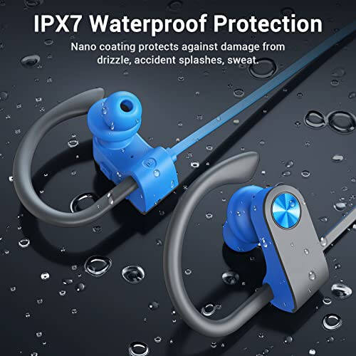 VRIFOZ Bluetooth Headphones, Bluetooth 5.3 IPX7 Waterproof Wireless Sports Earbuds for Workout Gym, 16 Hrs Playtime Running Headphones with Noise Cancelling Mic, HiFi Bass Stereo in-Ear Earphones - 6