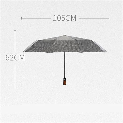 VSULZVNU Umbrella Windproof Folding Umbrella Beach Rain Sun Reinforced Automatic Umbrella Small Pretty Rain Gear, White - 2