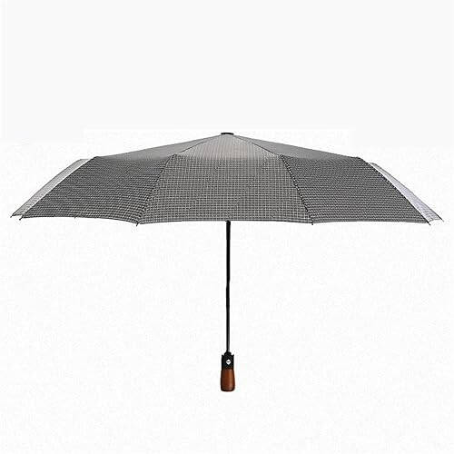 VSULZVNU Umbrella Windproof Folding Umbrella Beach Rain Sun Reinforced Automatic Umbrella Small Pretty Rain Gear, White - 6