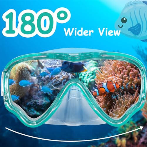 Vvinca Kids-Goggles with Nose Cover, Diving Mask Elastic Fabric Strap Anti Fog Anti Shattered Lens for Kids Swim Goggles 3-14 - 4