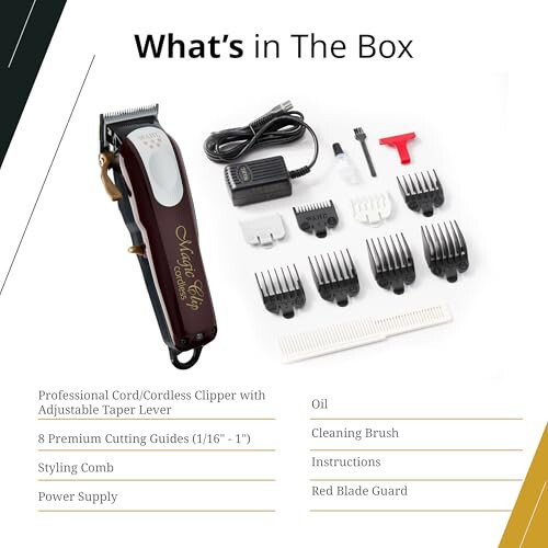 Wahl Professional 5 Star Series Magic Clip Cordless Hair Clipper, Stagger-Tooth Blade Professional Hair Trimmer with AttacModazoneents, 100+ Minute Run Time - 5