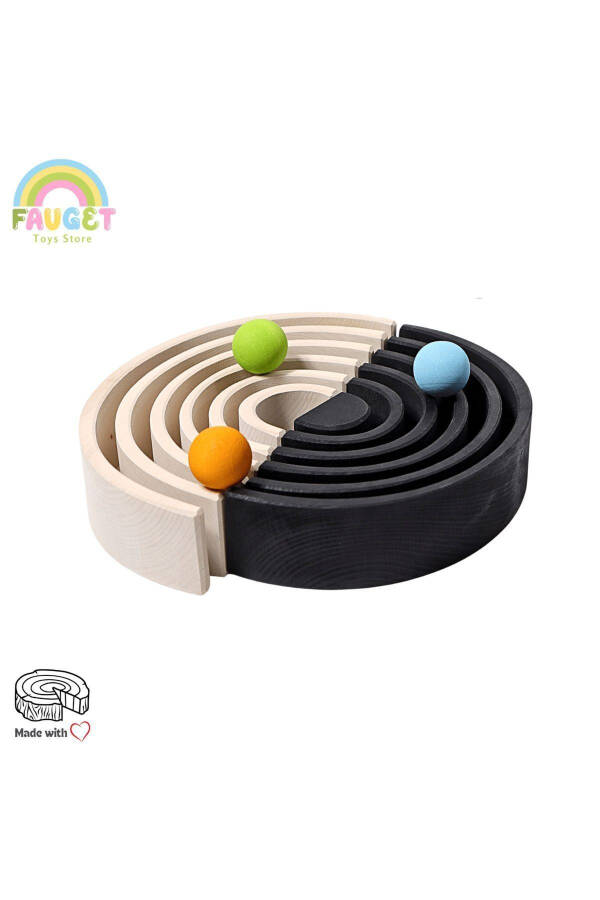 Waldorf 12 Piece Rainbow Wooden Toy Set - MEDIUM SIZE - 4