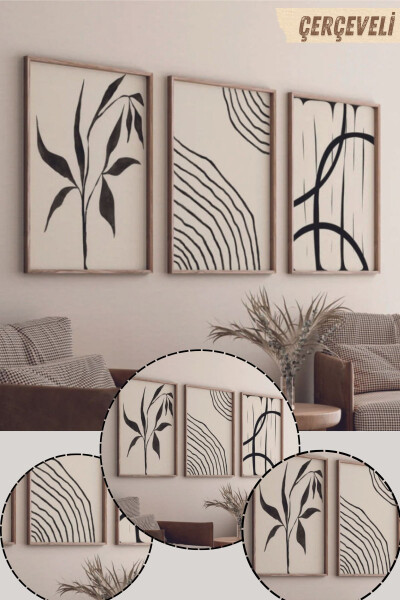 Wall Art Living Room 3 Piece Wall Art Abstract Painting Framed Wall Art Bohemian Wall Art Bedroom - 13