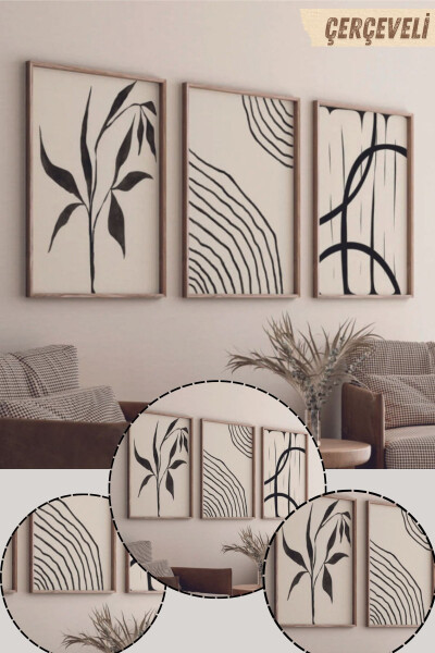 Wall Art Living Room 3 Piece Wall Art Abstract Painting Framed Wall Art Bohemian Wall Art Bedroom - 4