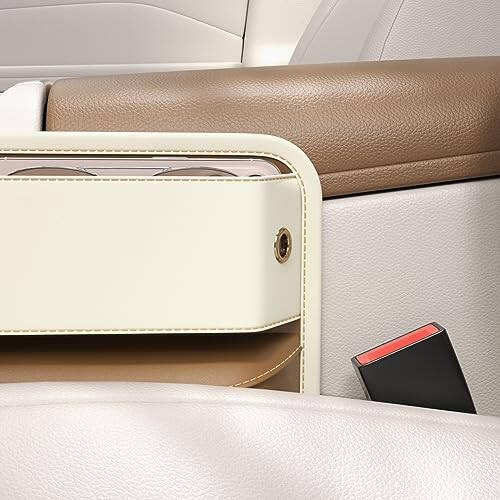 Wanfuder Car Seat Gap Filler Leather Car Seat Organizer and Storage Car Accessories for Women - Front Seats Car Adjustable Gap Filler for Phones, Glasses, Keys, Cards - 12