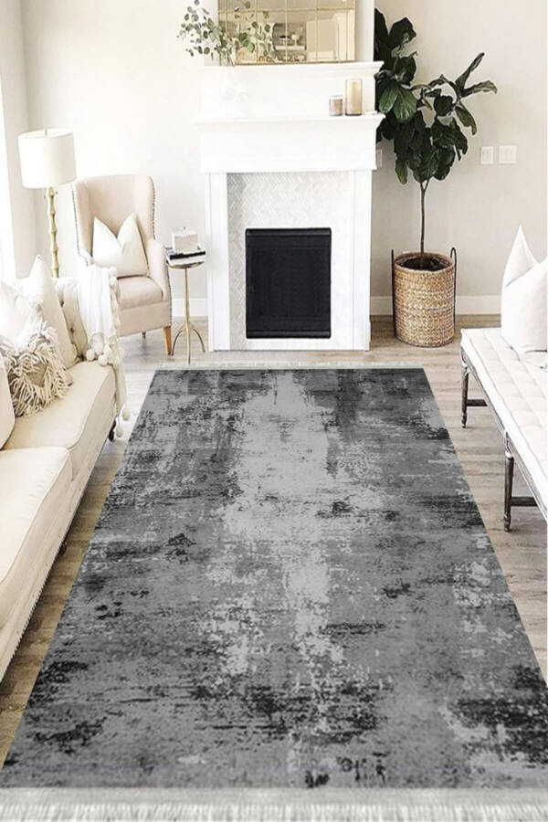 Washable Antibacterial Digital Printed Textured Rug Runner with Non-Slip Base - 1