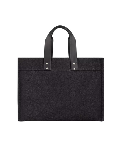 Washed Black Denim Extra Large Tote Bag Black - 3