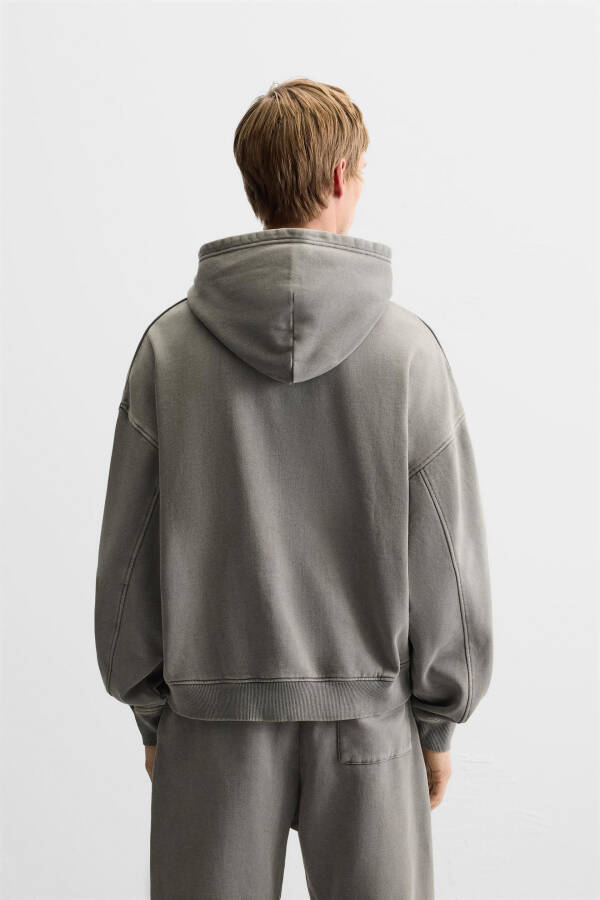 YIKANMIŞ BOXY FIT SWEATSHIRT-Koyu gri - 3