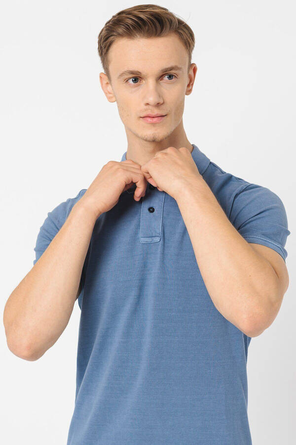 Washed Men's Slim Fit Polo T-Shirt - 2