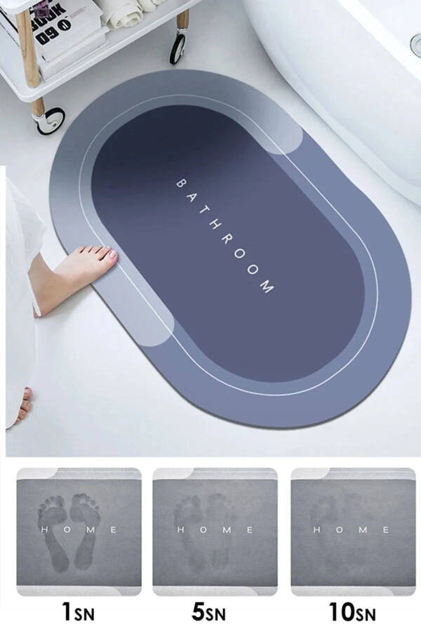 Water Absorbent Mat Stylish Design Ablution Mat Non-Slip Base Diatomite 40*60 Cm Oval Mat - 9