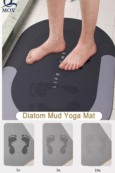 Water Absorbent Mat Stylish Design Ablution Mat Non-Slip Base Diatomite 40*60 Cm Oval Mat - 11