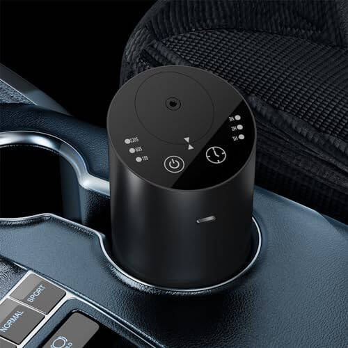 Waterless Car Diffuser, Waterless Diffusers for Essential Oils with Timer & No Leakage Tech, Super Quiet Cordless Aromatherapy Essential Oil Diffuser Battery Operated for Car, Room, Office (Black) - 1