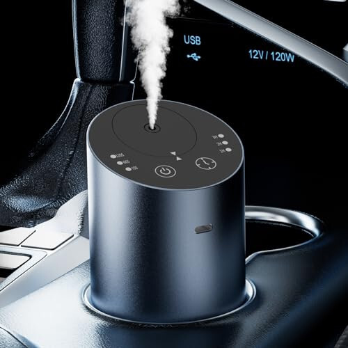 Waterless Car Diffuser, Waterless Diffusers for Essential Oils with Timer & No Leakage Tech, Super Quiet Cordless Aromatherapy Essential Oil Diffuser Battery Operated for Car, Room, Office (Dark Blue) - 1