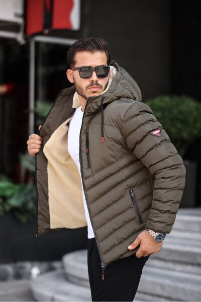 Waterproof and Windproof Fur Lined Winter Puffer Jacket for Men - 1