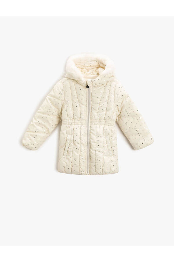 Waterproof faux fur detailed long puffer jacket - 1