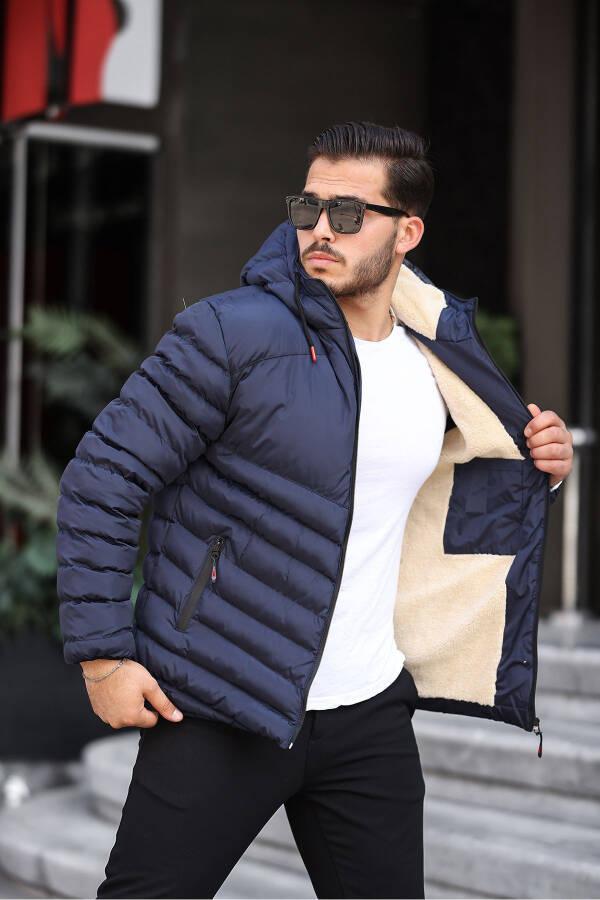 Waterproof Hooded Winter Down Jacket with Fur Lining for Men - 2