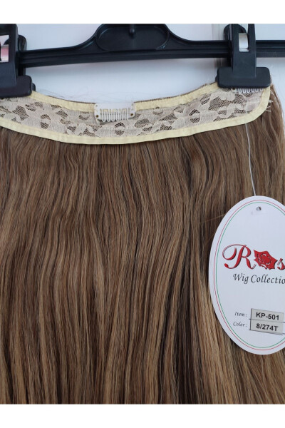 Wavy Fiber .Mat Synthetic Clickable Half Moon Caramel - 12