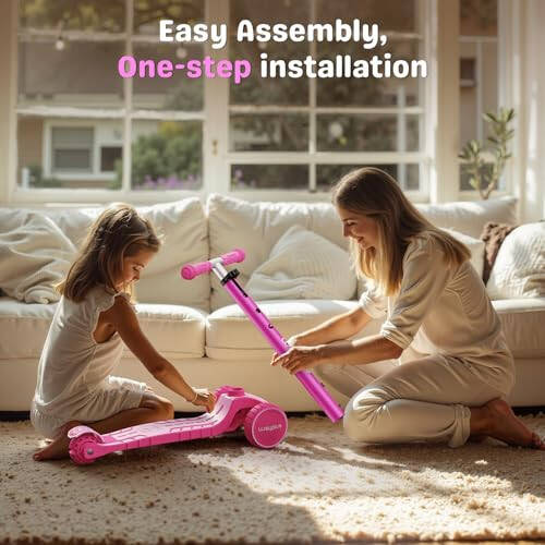 WAYPLUS 3 Wheel Scooter for Kids Ages 3+, 25mm Extra Thick Deck & Light Up Wheels for Kids Ages 3-5, 5-7. 4 Levels Adjustable Heights, Three Wheel Scooter for Kids Ages 8-12, Max Load 180LBS - 4