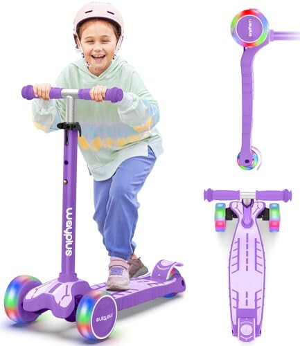 WAYPLUS 3 Wheel Scooter for Kids Ages 3+, 25mm Extra Thick Deck & Light Up Wheels for Kids Ages 3-5, 5-7. 4 Levels Adjustable Heights, Three Wheel Scooter for Kids Ages 8-12, Max Load 180LBS - 8