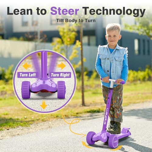 WAYPLUS 3 Wheel Scooter for Kids Ages 3+, 25mm Extra Thick Deck & Light Up Wheels for Kids Ages 3-5, 5-7. 4 Levels Adjustable Heights, Three Wheel Scooter for Kids Ages 8-12, Max Load 180LBS - 12